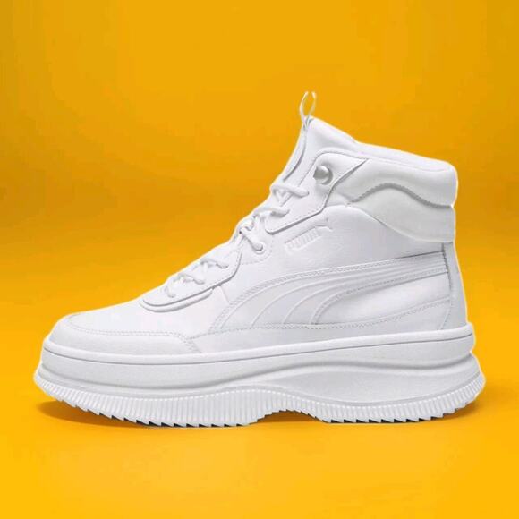 PUMA Women's Mayra Sneaker Boot High 10.5 Puma White-puma White-puma Silver New - Picture 2 of 9